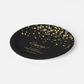 エレガントタイポグラフィ金ゴールドグリッター70誕生日 ペーパープレート (アングル)