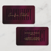 エレガントタイポグラフィ金ゴールド文字スクリプトLuxe Architect 名刺 (正面/裏面)