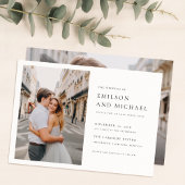 エレガントタイポグラフィ2写真結婚の 招待状