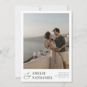 エレガントタイポグラフィ2婚約結婚写真 招待状 (正面)