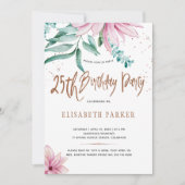エレガントタイポグラフィ25日フローラ誕生会 招待状 (正面)