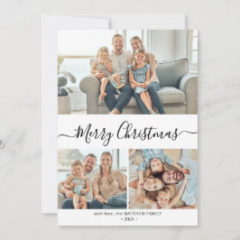 エレガントタイポグラフィ3フォトコラージュクリスマスカード シーズンカード