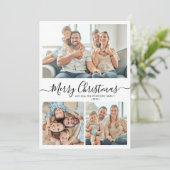 エレガントタイポグラフィ3素朴写真数々のクリスマス シーズンカード (スタンド正面)