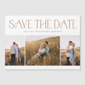エレガントタイポグラフィ3結婚写真コラージュ救第 マグネット招待状 (正面)