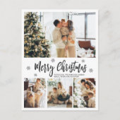 エレガントタイポグラフィ4フォトコラージュクリスマスポスト ポストカード (正面)