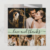 エレガントタイポグラフィ5 Photo Collage結婚の感謝していY サンキューカード (正面/裏面)