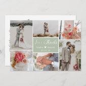 エレガントタイポグラフィ6フォトコラージュ結婚ズ サンキューカード (正面/裏面)