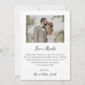 エレガントタイポグラフィ6 Photo Collage薄紫結婚's サンキューカード (裏面)