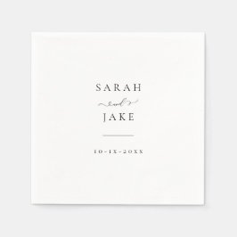 エレガントタイポグラフィ：シモダンッ結婚クのナプキン スタンダードカクテルナプキン