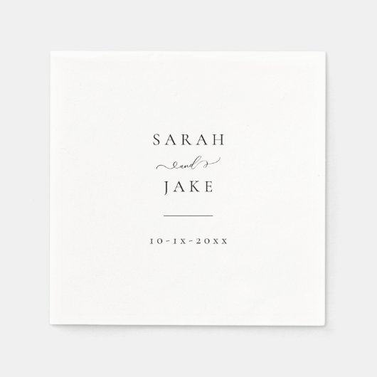 エレガントタイポグラフィ:シモダンッ結婚クのナプキン スタンダードカクテルナプキン (正面)