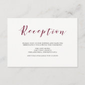 エレガントタイポグラフィ |マルサラのウェディングレセプション エンクロージャーカード (正面)