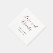 エレガントタイポグラフィ |マルサラ結婚ズ スタンダードカクテルナプキン (角)