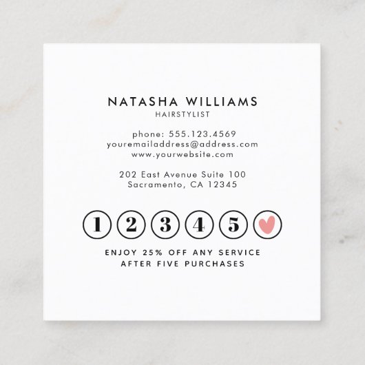 エレガントタイポグラフィ  ロイヤリティカード (裏面)