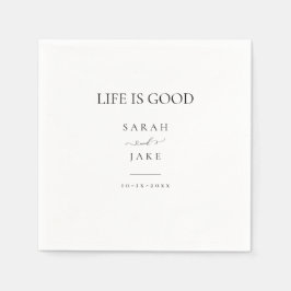 エレガントタイポグラフィ：人生は良いモダン結婚 スタンダードカクテルナプキン