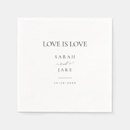 エレガントタイポグラフィ：愛は愛のモダン結婚の スタンダードカクテルナプキン