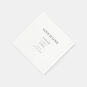 エレガントタイポグラフィ:愛は愛のモダン結婚の スタンダードカクテルナプキン (角)