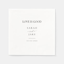 エレガントタイポグラフィ：愛は良いモダン結婚 スタンダードカクテルナプキン
