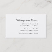 エレガントタイポグラフィ。手書きセーリングクルー名 名刺 (裏面)