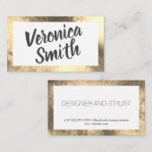 エレガントタイポグラフィ/金ゴールド縁ど 名刺 (正面/裏面)