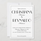 エレガントタイポグラフィRoaring 20sフォト結婚ズ 招待状 (正面)