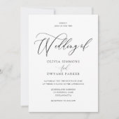 エレガントタイムレモダンスのスクリプ結婚ト 招待状 (正面)