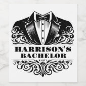 エレガントタキシドバウネクタイ学士号/誕生日 ワインラベル (シングルラベル)