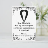 エレガントタキシドミニマルシックなグルメ提案 招待状 (スタンド正面)