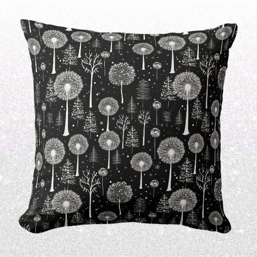 エレガントタンポポとクリスマス クッション