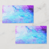 エレガントターコイズと紫の水彩画 名刺 (正面/裏面)