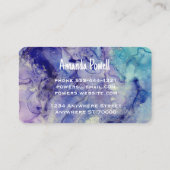 エレガントターコイズと紫色の水色芸術的 名刺 (裏面)