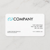 エレガントターコイズカード。ロゴカスタマイズを使用します。 名刺 (裏面)