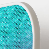 エレガントターコイズグリッターホットピグラデーションンク名 ピックルボールラケット (左詳細)