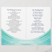 エレガントターコイズタイドビーチ結婚式プログラム (裏面)