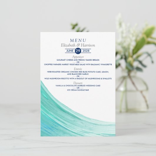 エレガントターコイズタイドビーチ結婚式メニュー メニュー (スタンド正面)