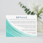 エレガントターコイズタイドビーチ結婚式詳細 エンクロージャーカード (スタンド正面)