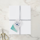 エレガントターコイズタイドビーチ結婚式 ギフトタグ (より糸付き)