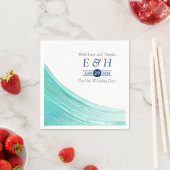 エレガントターコイズタイドビーチ結婚式 スタンダードカクテルナプキン (インサイチュ)