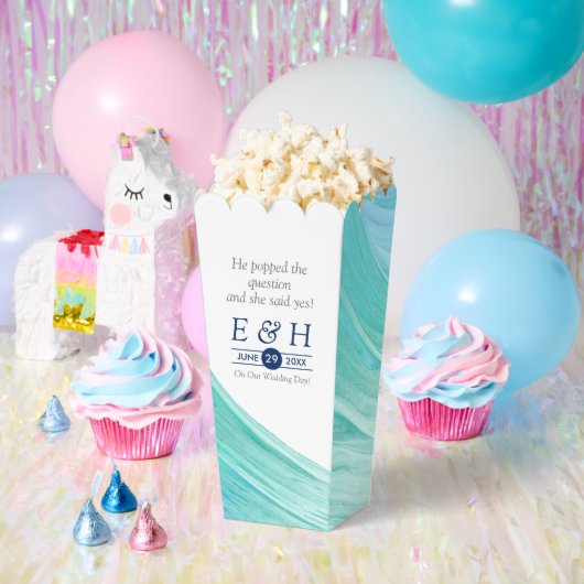 エレガントターコイズタイドビーチ結婚式 フェイバーボックス (パーティー)