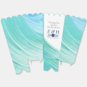 エレガントターコイズタイドビーチ結婚式 フェイバーボックス (見開き)