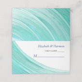エレガントターコイズタイドビーチ結婚式 プレイスカード (外部開封)