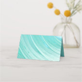 エレガントターコイズタイドビーチ結婚式 プレイスカード (裏面)