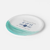 エレガントターコイズタイドビーチ結婚式 ペーパープレート (アングル)