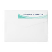 エレガントターコイズタイドビーチ結婚式 ラップアラウンドラベル (裏面)