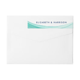 エレガントターコイズタイドビーチ結婚式 ラップアラウンドラベル