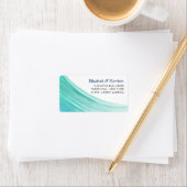 エレガントターコイズタイドビーチ結婚式 ラベル (インサイチュ)