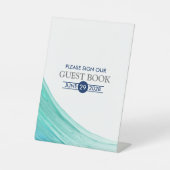 エレガントターコイズタイドビーチ結婚式 台座サイン (正面)