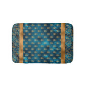 エレガントターコイズティール(緑がかった色)金ゴールドパイナップルパターン バスマット (正面)