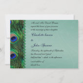 エレガントターコイズピーコ結婚ック 招待状 (裏面)