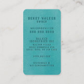 エレガントターコイズフェイクビーガン革 名刺 (裏面)