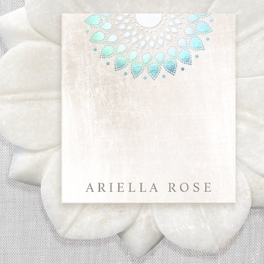 エレガントターコイズフローラLotusメモ帳 ノートパッド